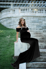 Elegence Shoulderless Maternity Shoot Dress