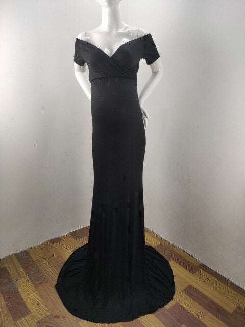 Elegence Shoulderless Maternity Shoot Dress