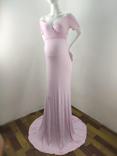 Elegence Shoulderless Maternity Shoot Dress