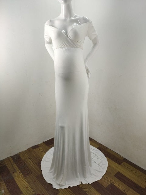 Elegence Shoulderless Maternity Shoot Dress