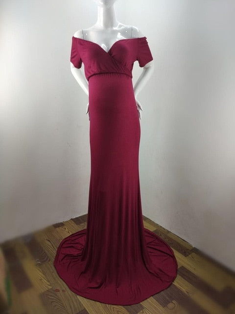 Elegence Shoulderless Maternity Shoot Dress