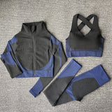 Seamless  Women Yoga Sets For  Gym, Running,  Fitness  Long Sleeve