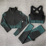 Seamless  Women Yoga Sets For  Gym, Running,  Fitness  Long Sleeve