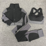 Seamless  Women Yoga Sets For  Gym, Running,  Fitness  Long Sleeve