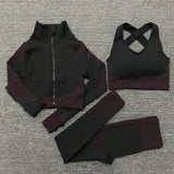 Seamless  Women Yoga Sets For  Gym, Running,  Fitness  Long Sleeve