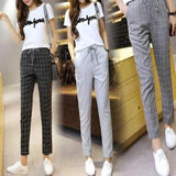 Plaid Casual Loose Dress Pants