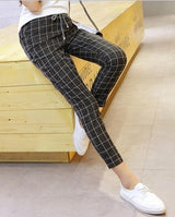 Plaid Casual Loose Dress Pants