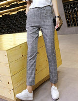 Plaid Casual Loose Dress Pants