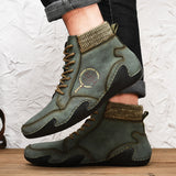 Leather Men Boots Winter with Fur Super Warm Snow Boots