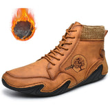 Leather Men Boots Winter with Fur Super Warm Snow Boots