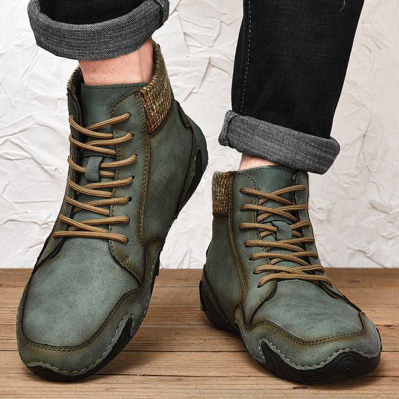 Leather Men Boots Winter with Fur Super Warm Snow Boots