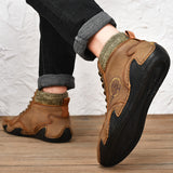 Leather Men Boots Winter with Fur Super Warm Snow Boots