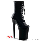 Fashion Platform Black Pole Dancing Boots