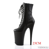 Fashion Platform Black Pole Dancing Boots