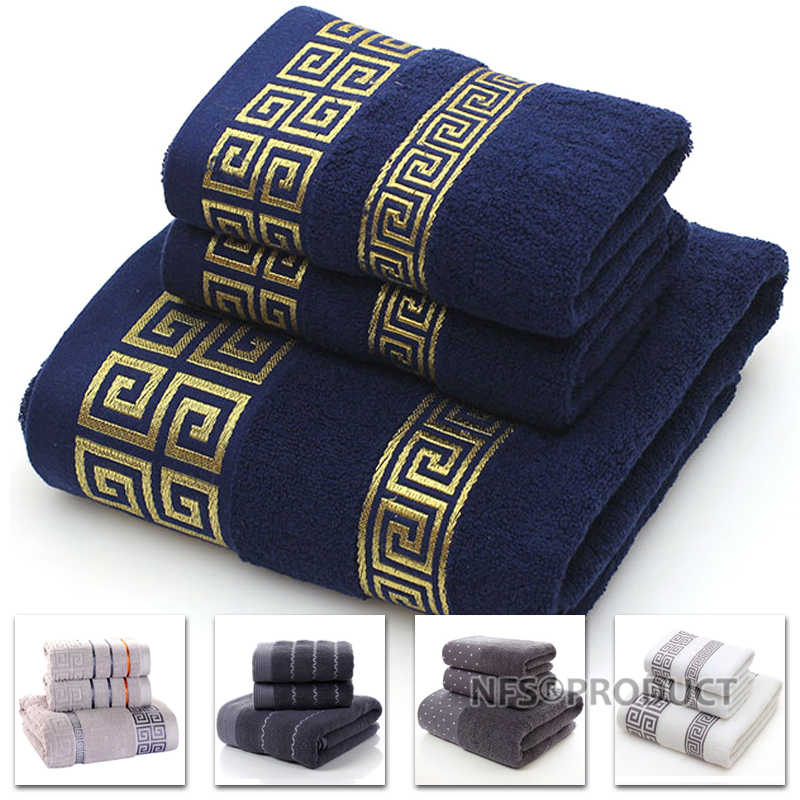 100% Cotton Towel Set Bathroom Geometric Pattern Bath Towel