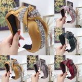 Brand New Fashion Women Headwear Simple Hair Accessories Woven Wide-side Anti-slip Sweet Girls Headband Hair Bow Knot Hairband