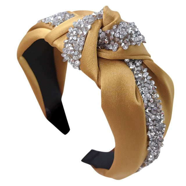 Brand New Fashion Women Headwear Simple Hair Accessories Woven Wide-side Anti-slip Sweet Girls Headband Hair Bow Knot Hairband