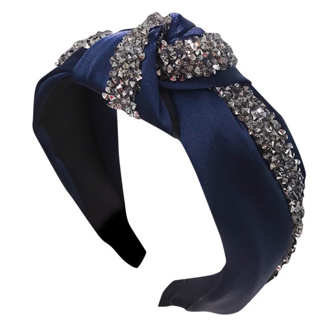 Brand New Fashion Women Headwear Simple Hair Accessories Woven Wide-side Anti-slip Sweet Girls Headband Hair Bow Knot Hairband