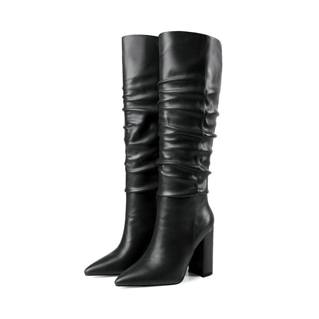 PU Leather Women Shoes Pointed Toe Fashion