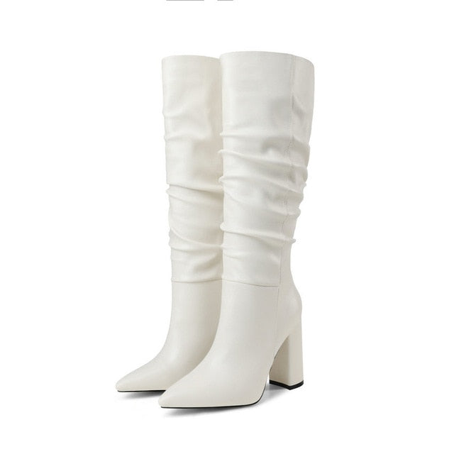 PU Leather Women Shoes Pointed Toe Fashion