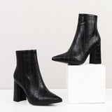 Ankle Boots Sexy Thick Heels Pointed Toe