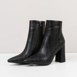 Ankle Boots Sexy Thick Heels Pointed Toe