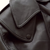 Loose Batwing Sleeve Short Leahter Coats
