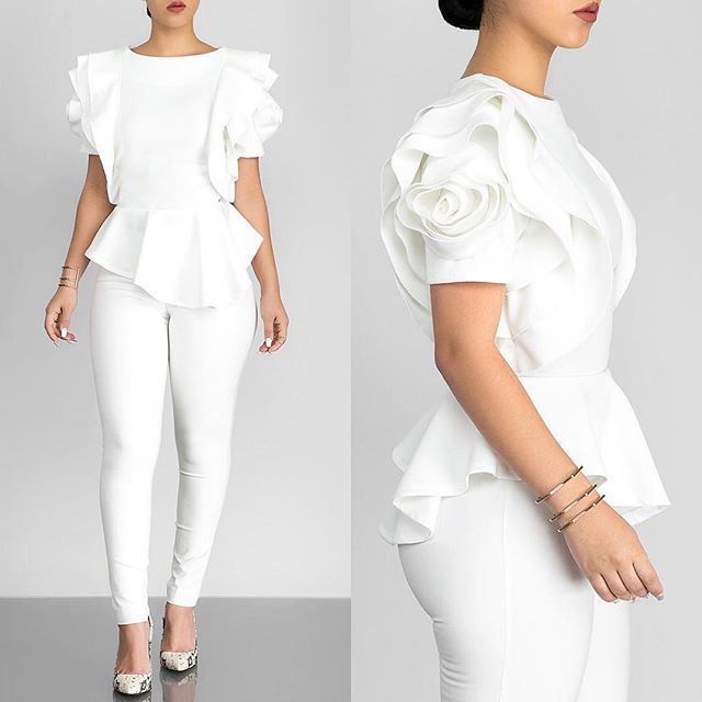 Women Blouse Tops Shirt Layers Petal Sleeves