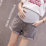 \Women Denim Shorts Curling Holes Pregnant Pants