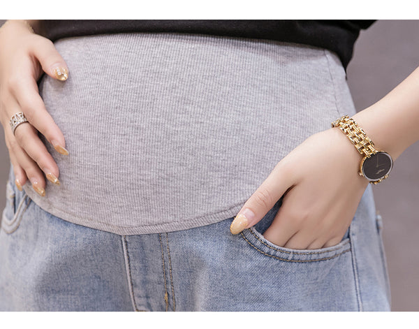 \Women Denim Shorts Curling Holes Pregnant Pants