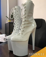 Fashion Platform Black Pole Dancing Boots