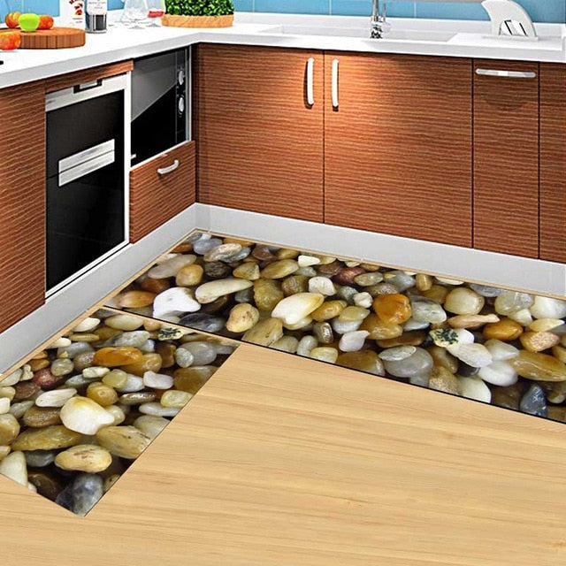 Hallway Geometric Bath & Kitchen Mat