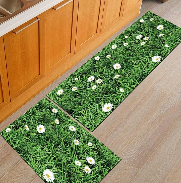 Hallway Geometric Bath & Kitchen Mat