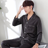 Solid Color Sleepwear Silk Satin Pajamas