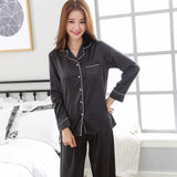 Solid Color Sleepwear Silk Satin Pajamas