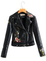 New Arrival Autumn Fashion Jacket Chic Rivets with Belt Biker Jackets