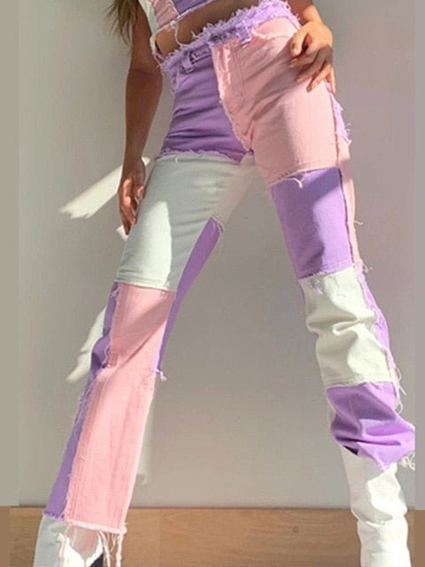 Cowboy Striped Patchwork Casual Hip Hop Pants
