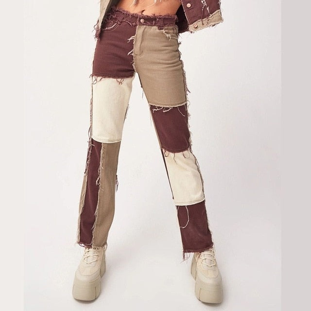Cowboy Striped Patchwork Casual Hip Hop Pants