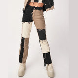 Cowboy Striped Patchwork Casual Hip Hop Pants