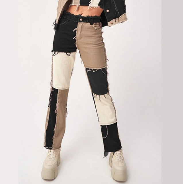 Cowboy Striped Patchwork Casual Hip Hop Pants