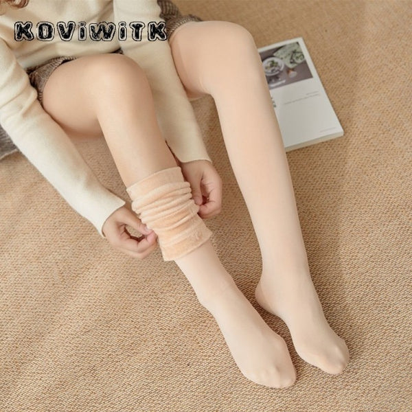 Elegant Black Knee-High Velvet Socks: Winter Chic