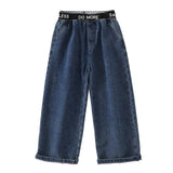 Teenage Children's Jeans Autumn Casual Jeans for Girls Pants Trousers School Straight-leg Pants Kids Jeans Age 10 12 13 14 Years