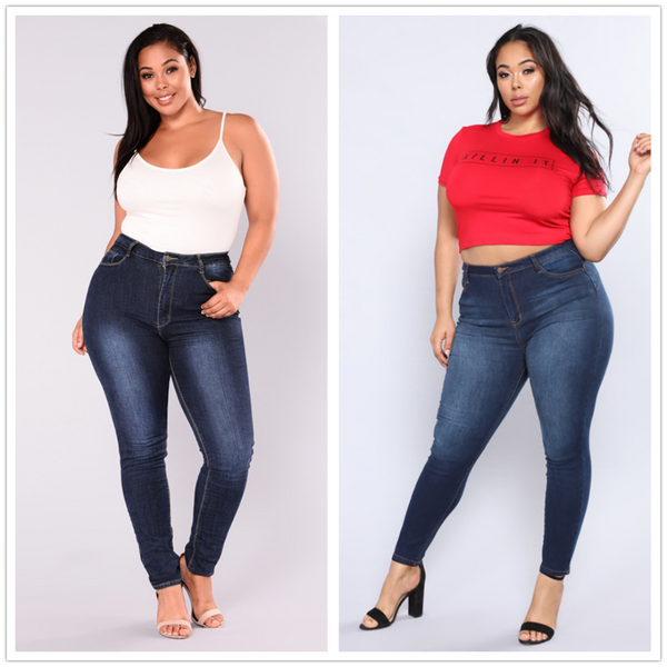 Plus Size Stretch Jeans Casual Pencil Pants
