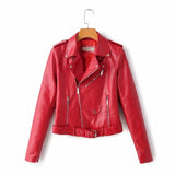 New Arrival 2021 brand Winter Autumn Motorcycle leather jackets yellow leather jacket women leather coat  slim PU jacket Leather
