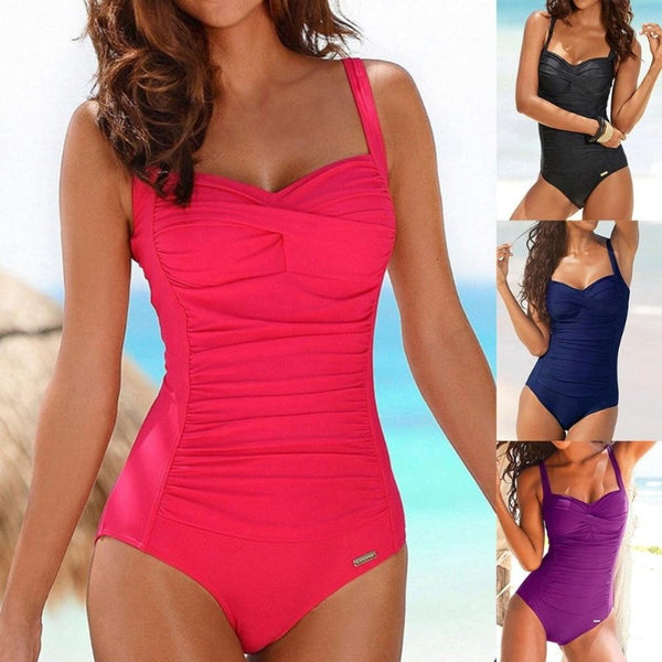 Red Slimming One Piece Classic Swimming Suit
