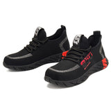 LIN KING Big Size Mens Work Boots Safety Steel Toe Shoes Anti Smashing Puncture Proof Working Sneakers Anti Slip Man Ankle Botas