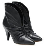 Pleated Boots Spike Heels