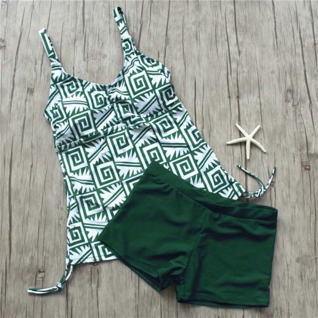Tankini Set 2021 Two Piece Swimsuit Female Swimming Suit For Women Bathing Suit Printed Swimwear Summer Bathers Beach Wear Mayo