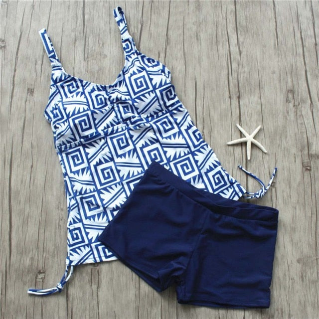Tankini Set 2021 Two Piece Swimsuit Female Swimming Suit For Women Bathing Suit Printed Swimwear Summer Bathers Beach Wear Mayo