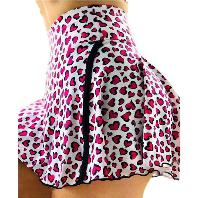 Women's Printed Running Fitness Fake Two Piece Trouser Skirt Shorts Short Sport Deportivo Mujer Шорты Женские New